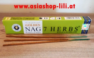 Räucherstäbchen Golden Nag 7 Kräuter