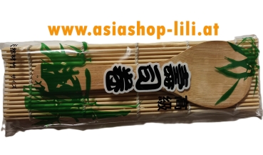 Bambus Sushi Matte mit Löffel
