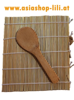 Bambus Sushi Matte mit Löffel
